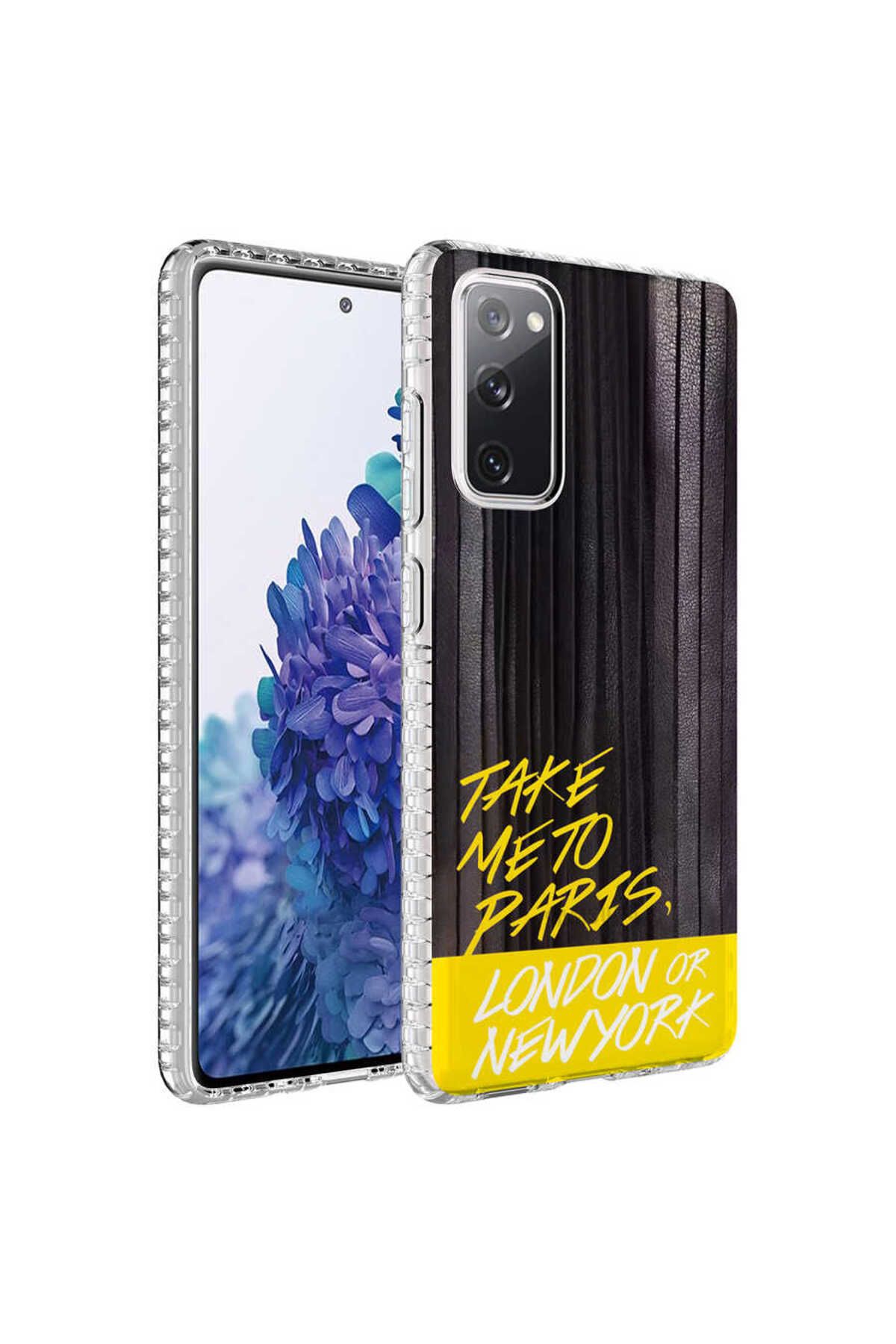 Galaxy S20 FE Uyumlu Airbag Kenarlı Renkli Desenli Silikon Zore Elegans Kılıf-NO3