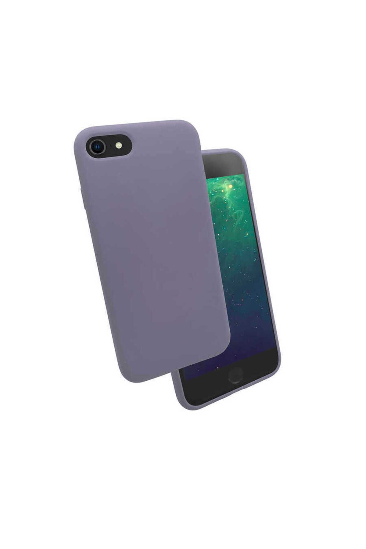 iPhone SE 2022 Uyumlu Zore Silk Silikon-Lila